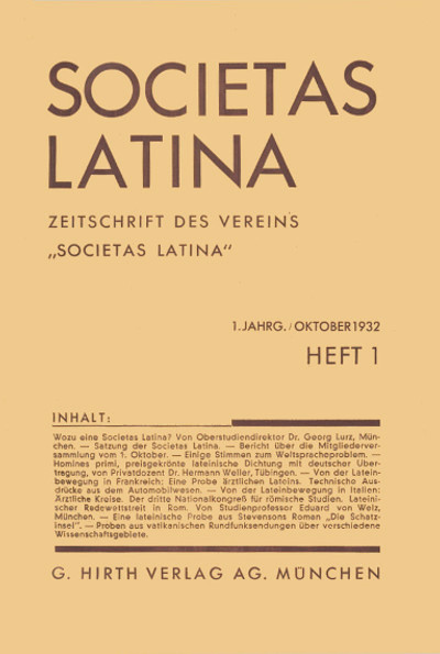 Frons primi fasciculi Societatis Latinae